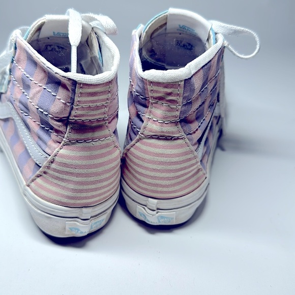 Vans Sk8, Hi Top Skate Shoe, Youth 4 Colorblock Pastel Stripes - Picture 3 of 6